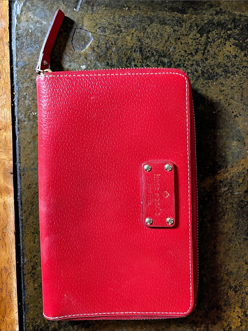 Kate Spade Zip Around Wristlet Wallet in Red